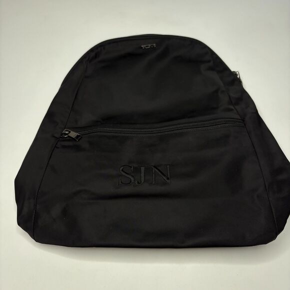 Tumi Handbags - TUMI Voyageur Just in Case Black Nylon Backpack Monogrammed "SJN"